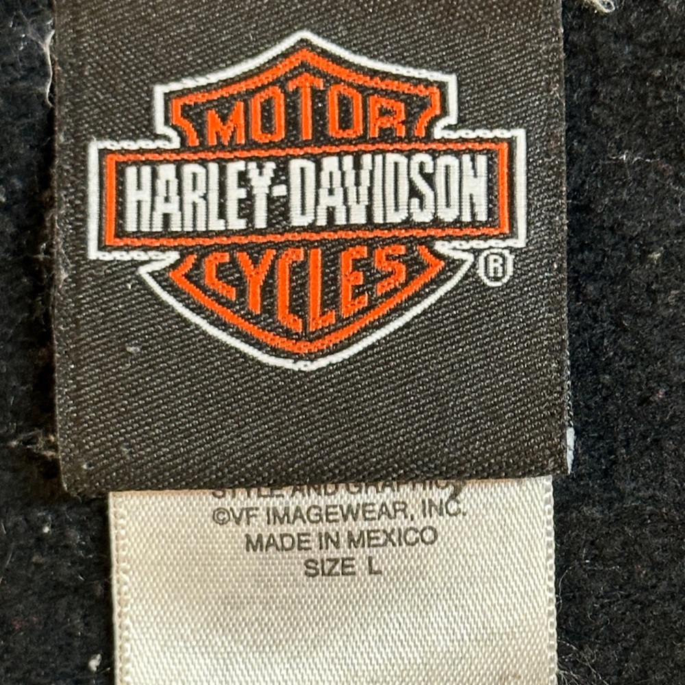 Harley Davidson Bling Full Zip Black Pink Hooded Sweatshirt Chicago IL Large - Picture 7 of 9